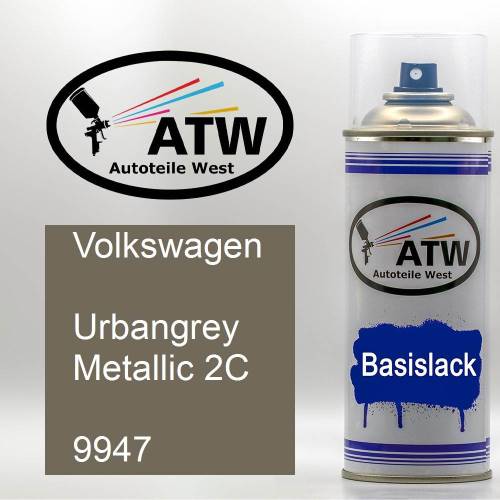 Volkswagen, Urbangrey Metallic 2C, 9947: 400ml Sprühdose, von ATW Autoteile West.